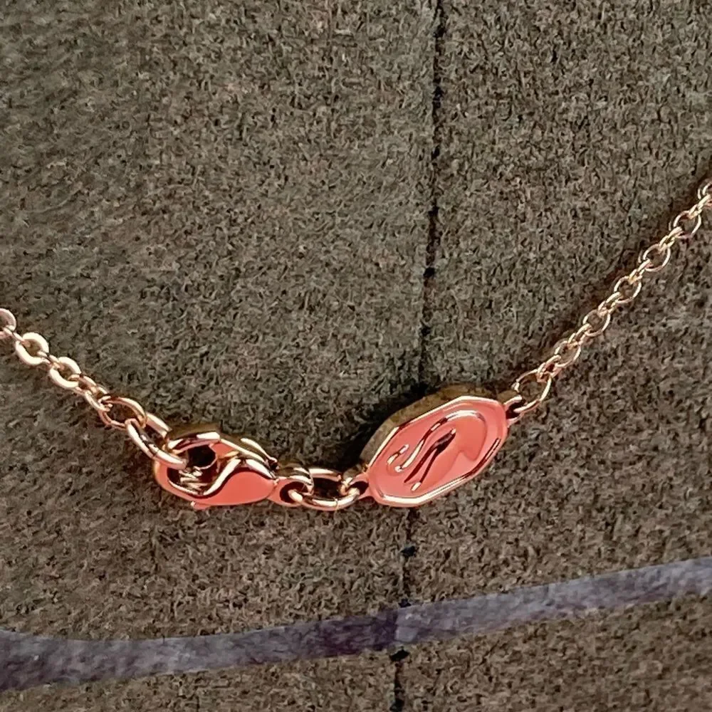 Swarovski Signum Y necklace Swan, White, Rose gold-tone plated